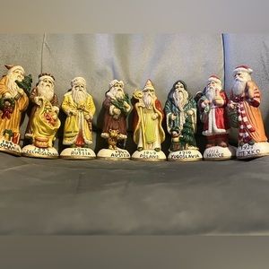 8 Vintage Santa figurines
